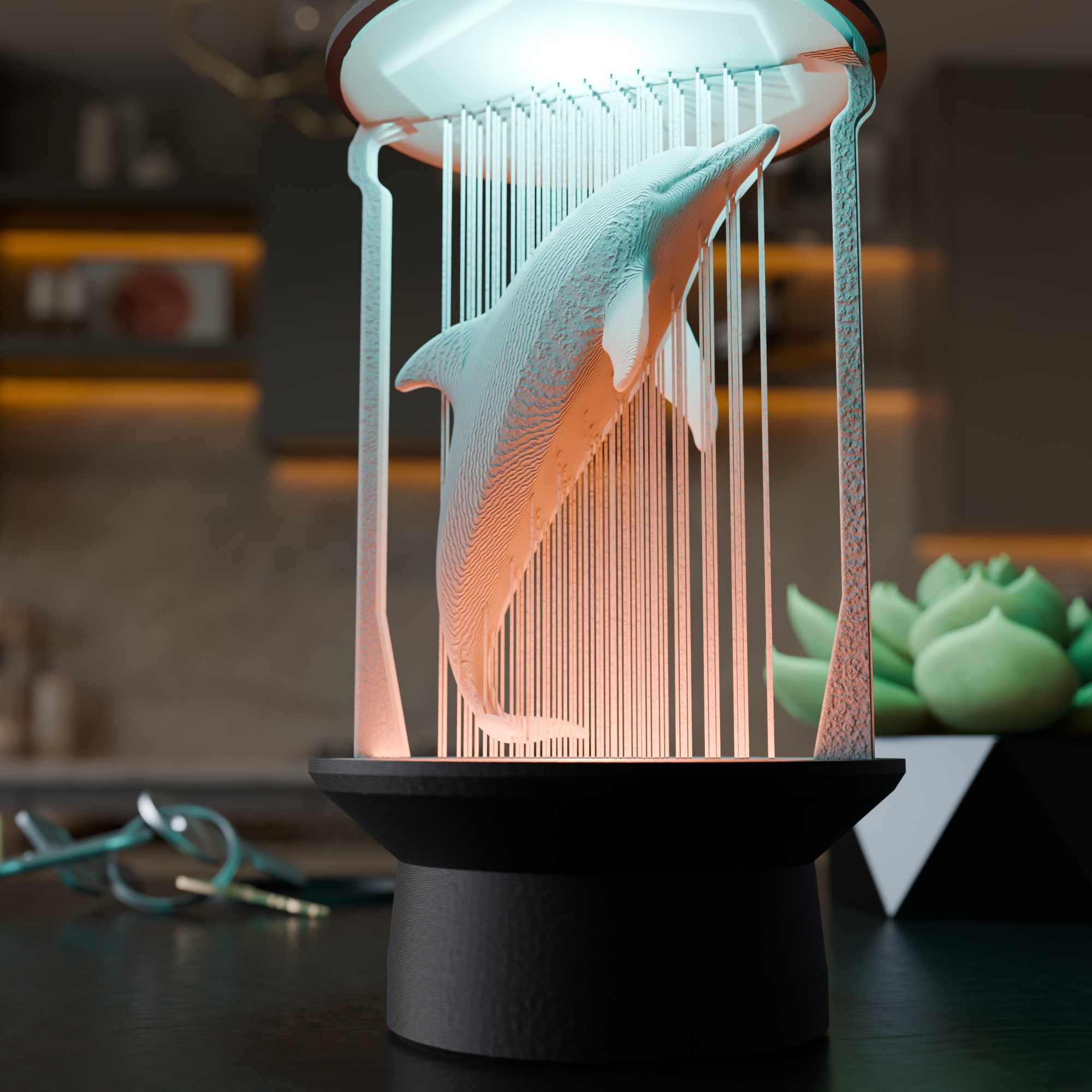 Miniatura 3 do modelo 3D Modern Dolphin String Lamp
