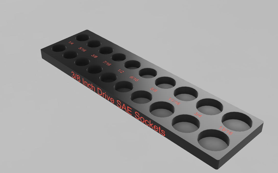 3/8 Inch Drive SAE Socket Organizer