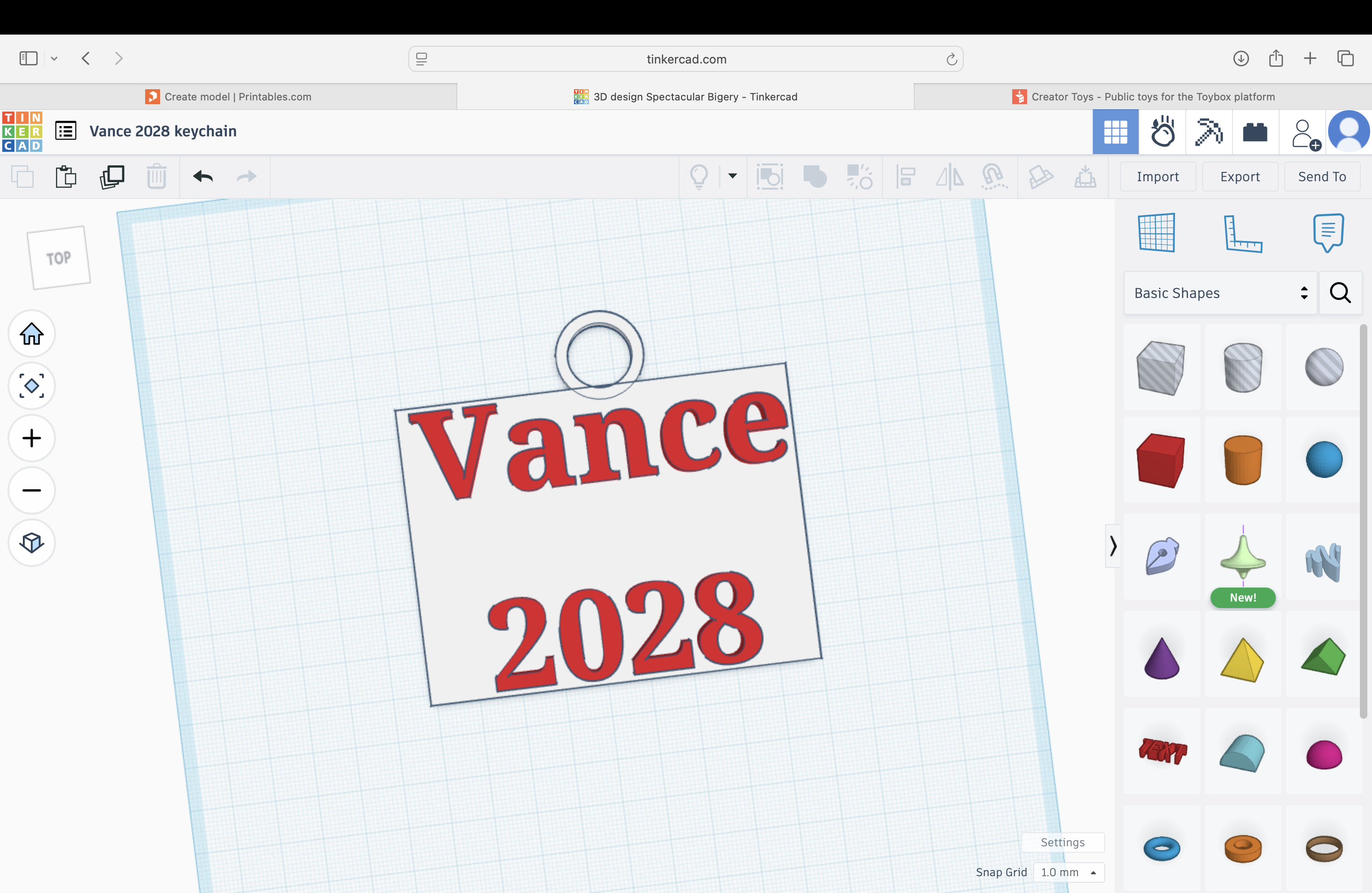 Vance 2028 keychain