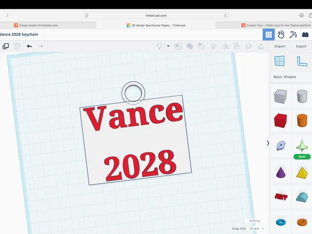 Vance 2028 keychain