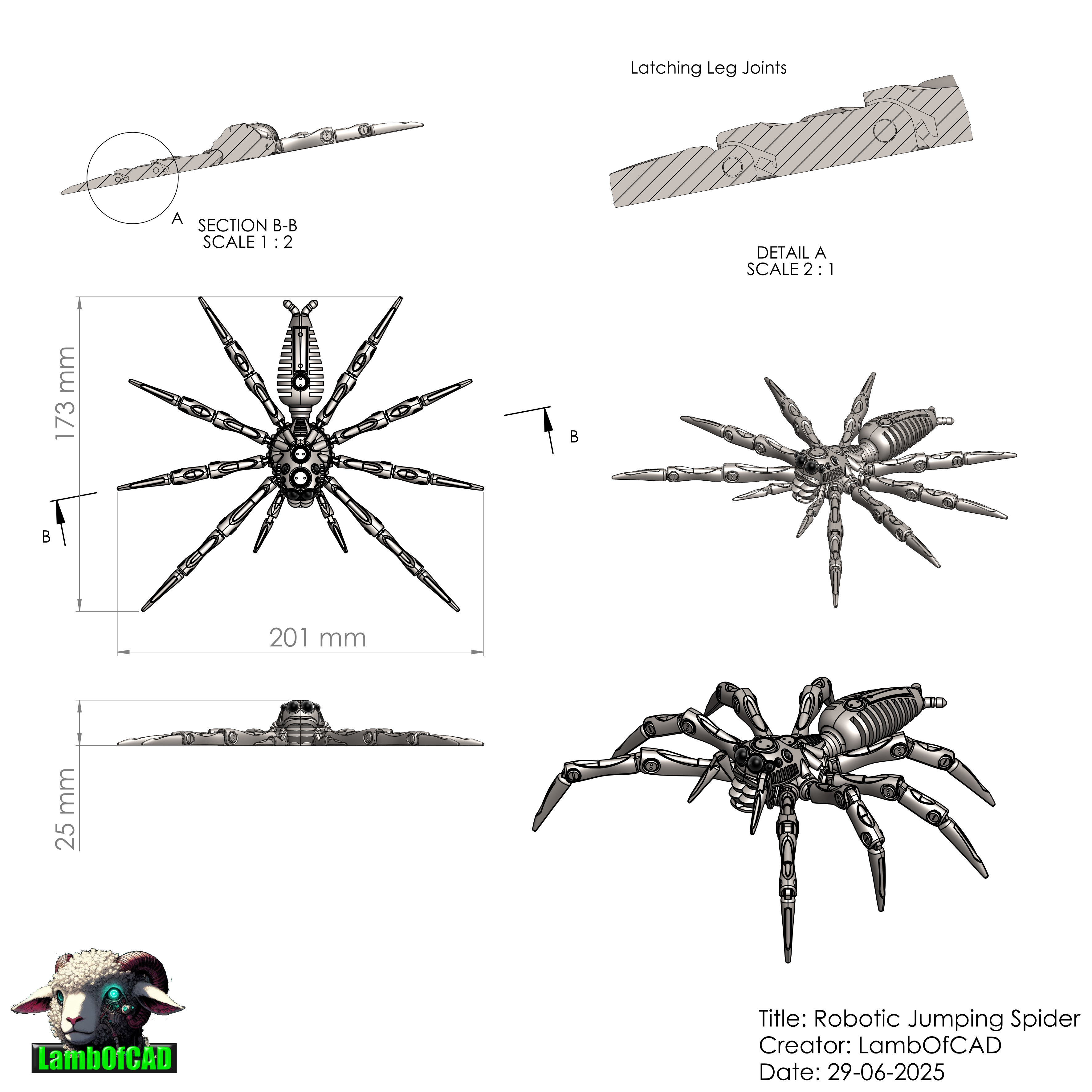 Miniatura 11 do modelo 3D Robotic Jumping Spider