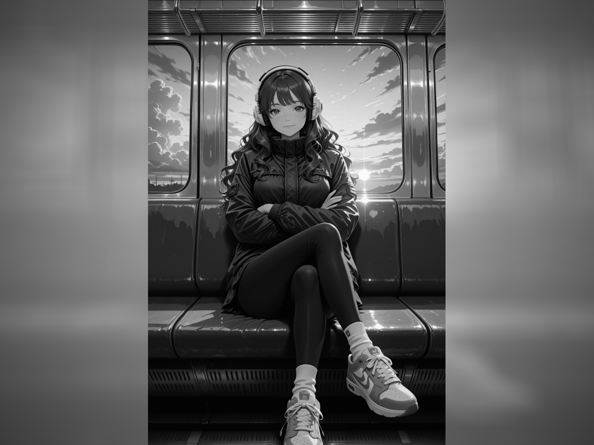 Woman on Train Hueforge