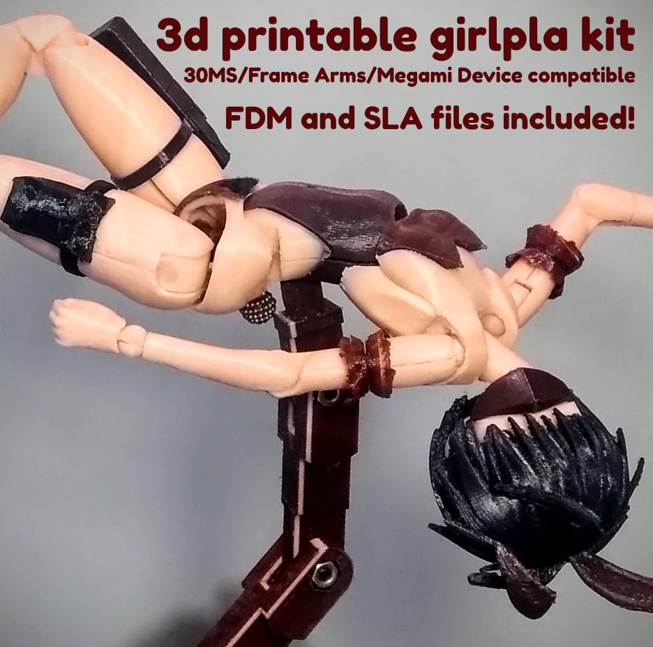 3D Printable Girlpla / Mecha Musume / Megami Device / 30 Minute Sisters / Frame Arms compatible blank figure