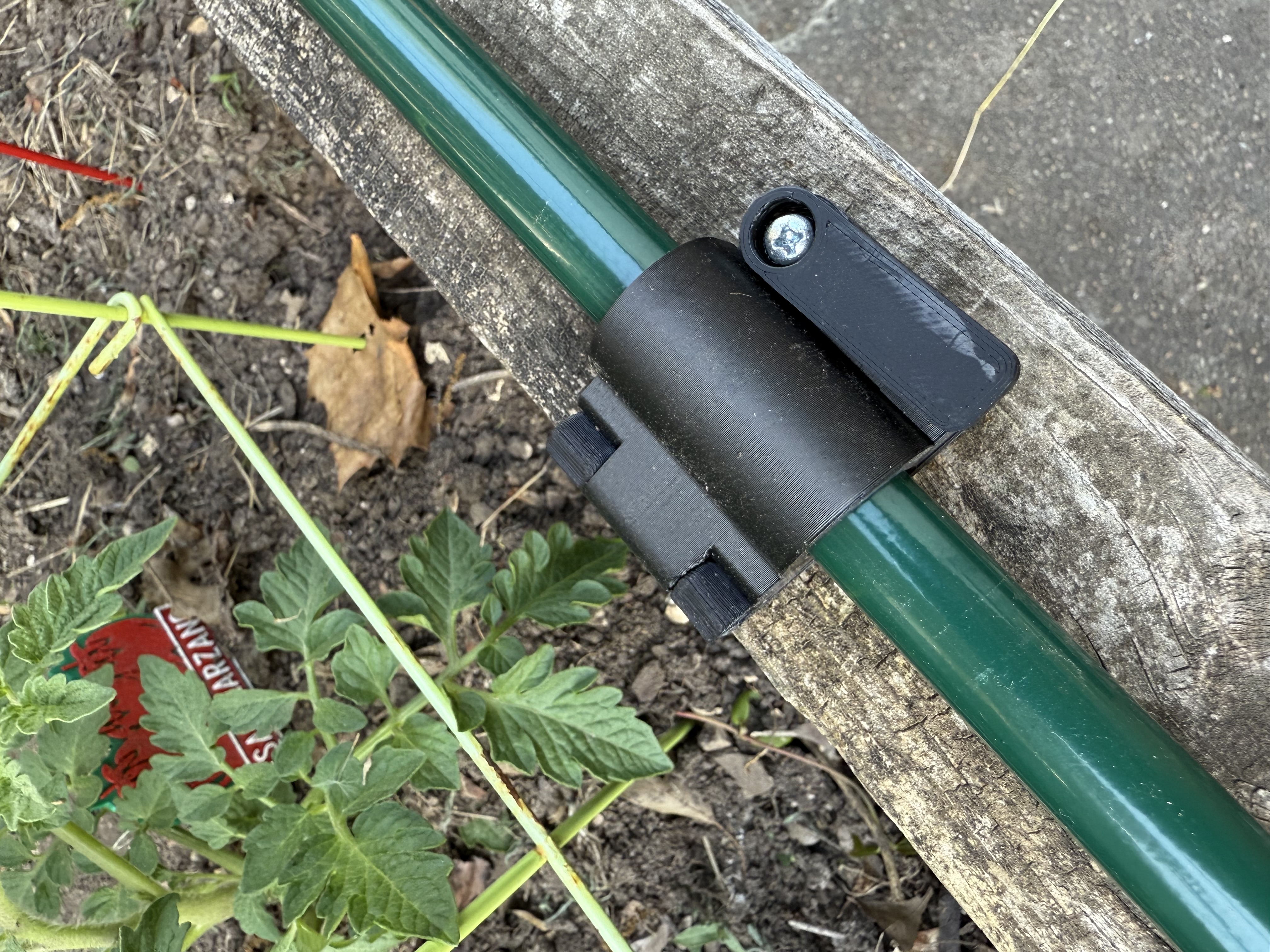 Mounting Bracket for Garden Cage Frame with Hinge and Locking Clasp Fits 16mm Diameter Tubing