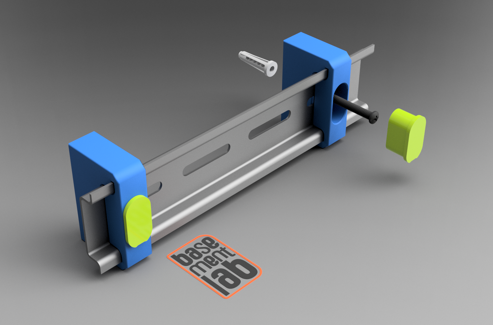 DIN Rail Wall Clamp / Bracket - Supporto barra DIN da Muro