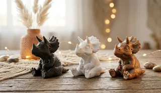 Cute Triceratops Figures - Boho Table Decor