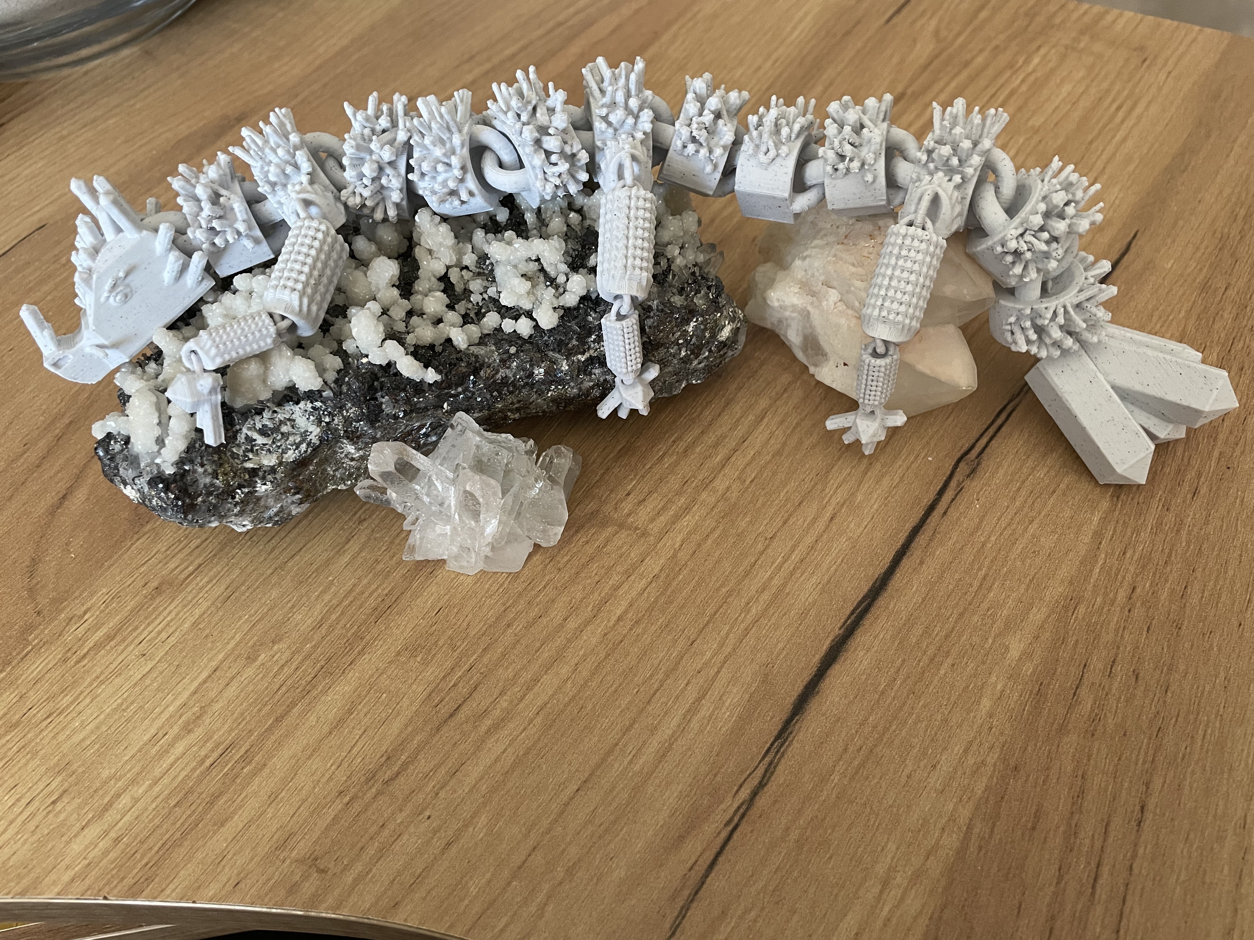 Articulated quartz dragon