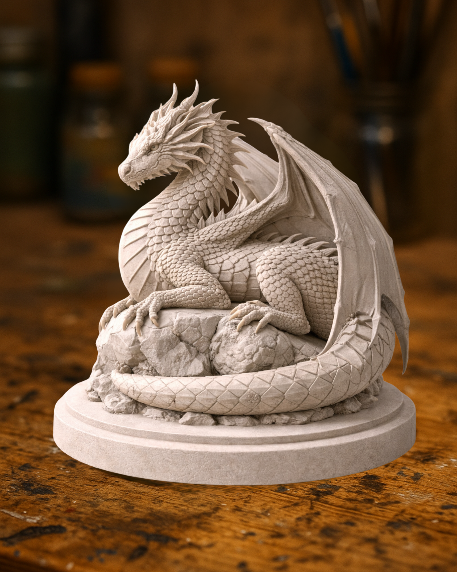 Majestic Dragon Sculpture – Fantasy Display Piece