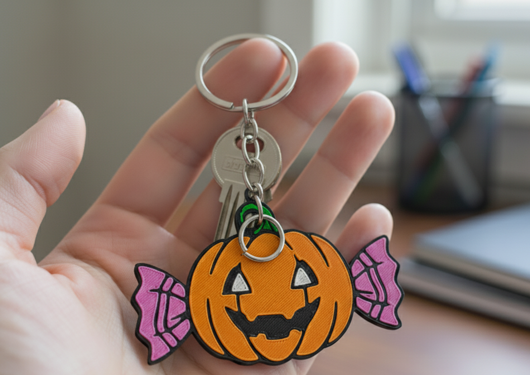 Halloween cute pumpkin keychain