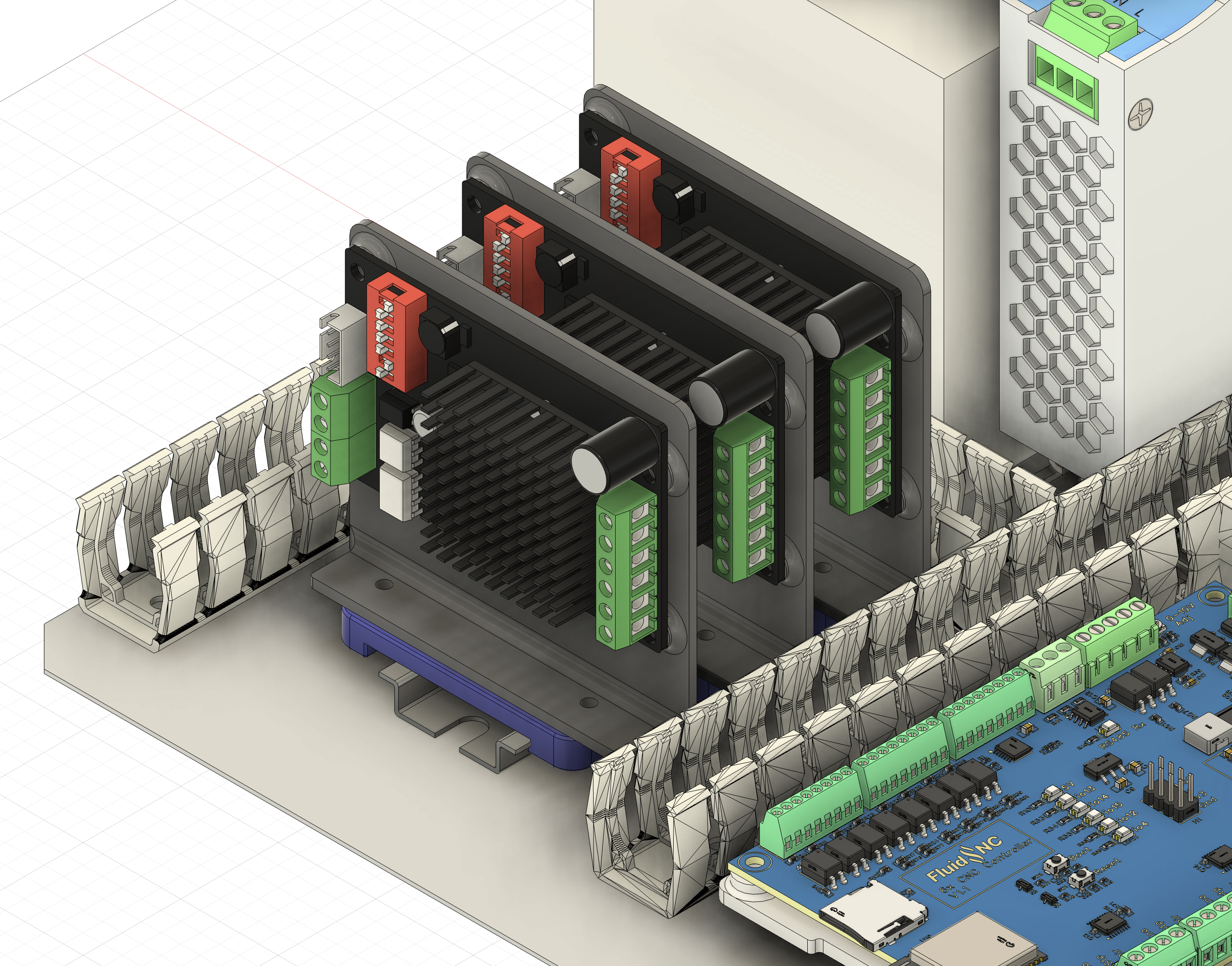 Vertical MKS TMC2160-OC Din Rail Mount - Tall