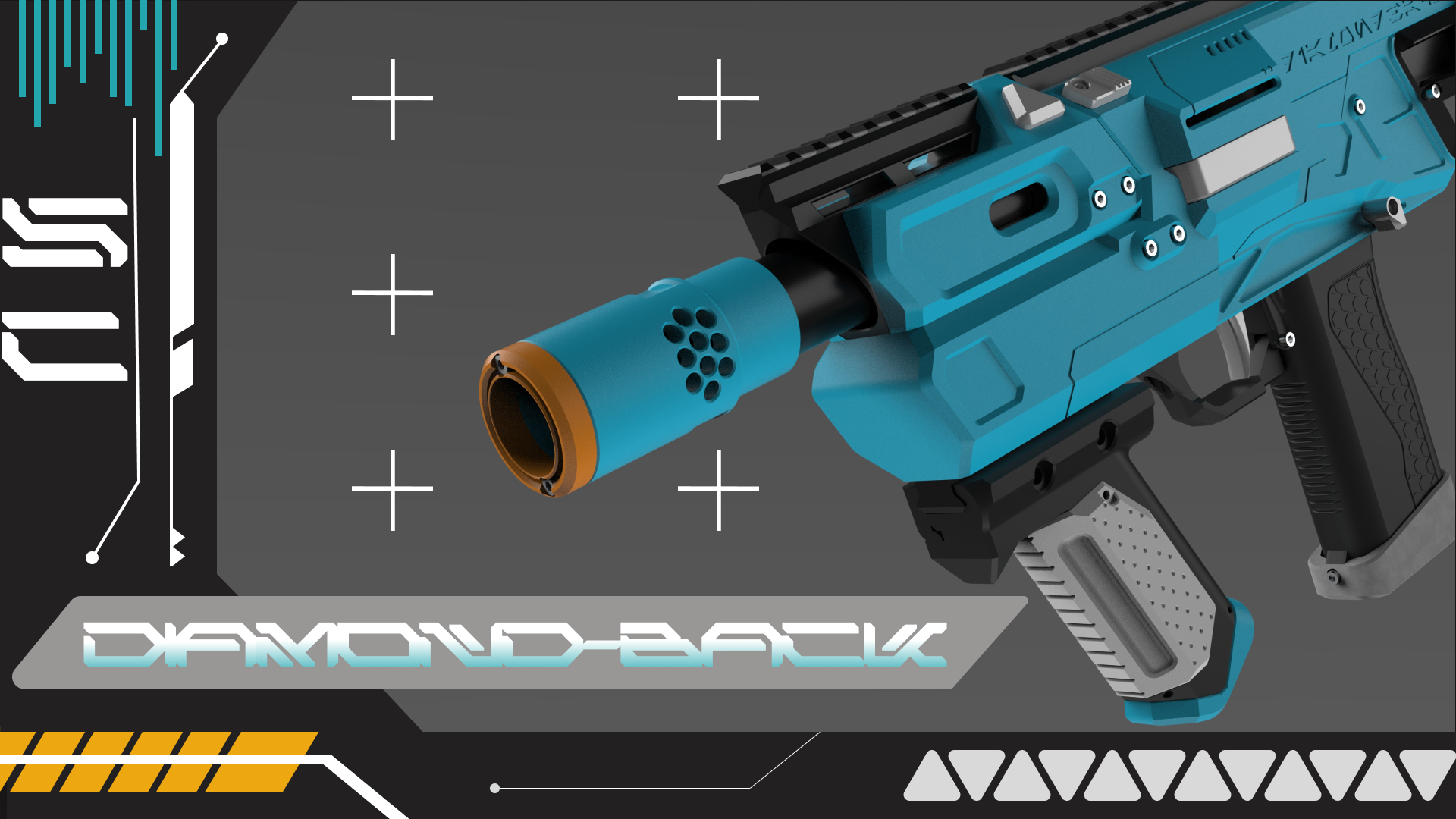 Diamondback  -  Mag-in-Grip Full-Auto Flywheel Blaster