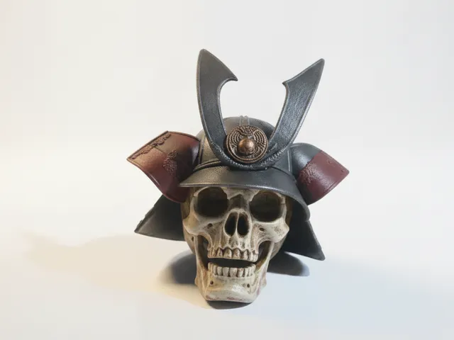 Samurai Skull Warrior Japanese Sculpture 3D Printable