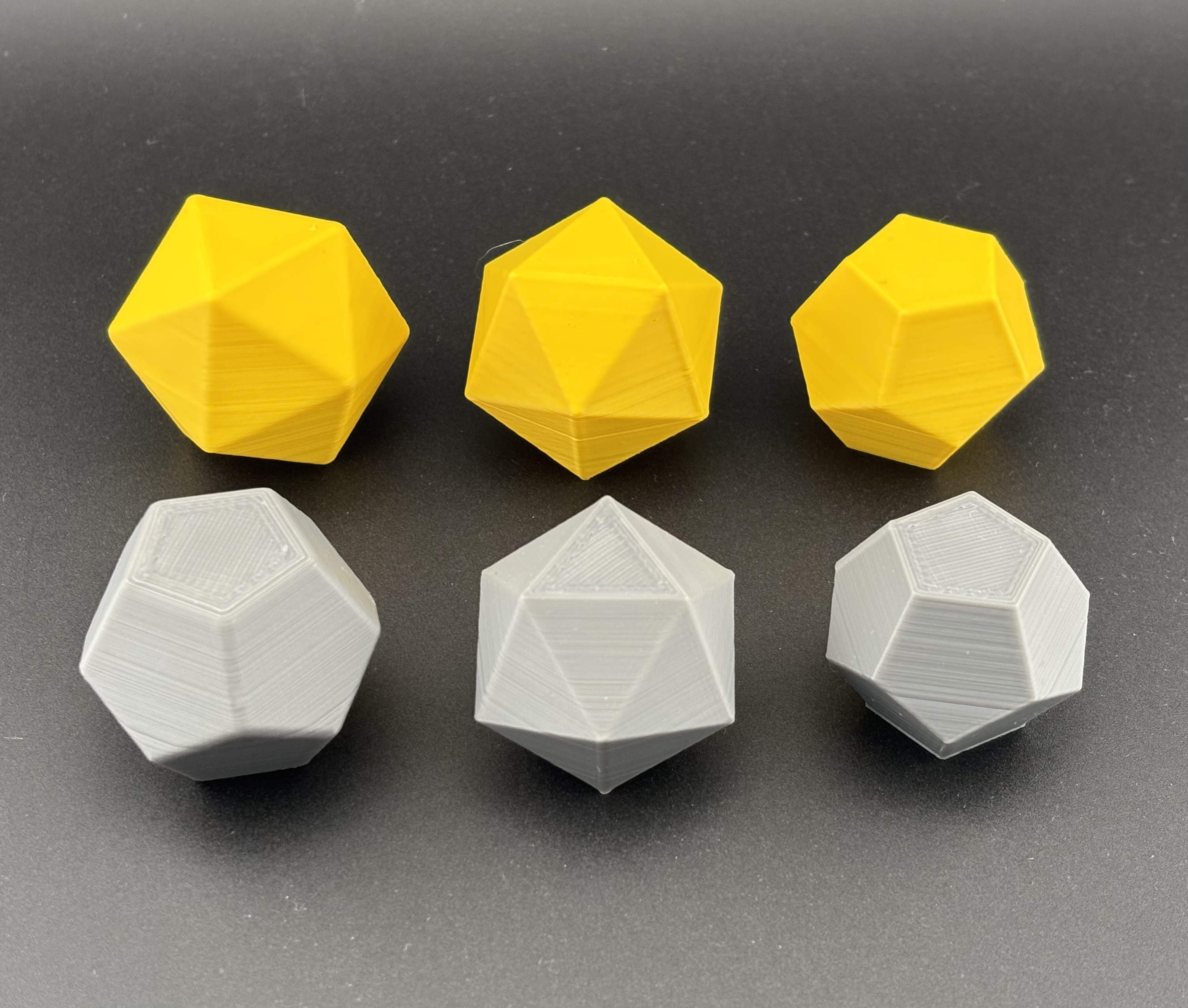 Dodecahedron & Icosahedron - Acute and Rounded Smooth Edges variants