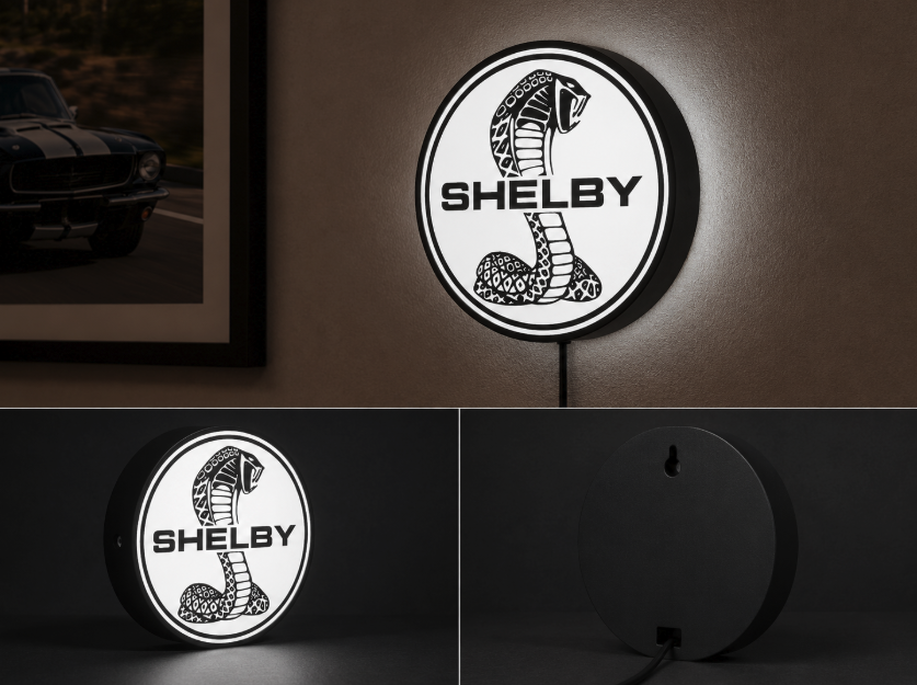 Shelby Cobra Mustang Ford LED Light Box | Multi-Color 3D Printable STL
