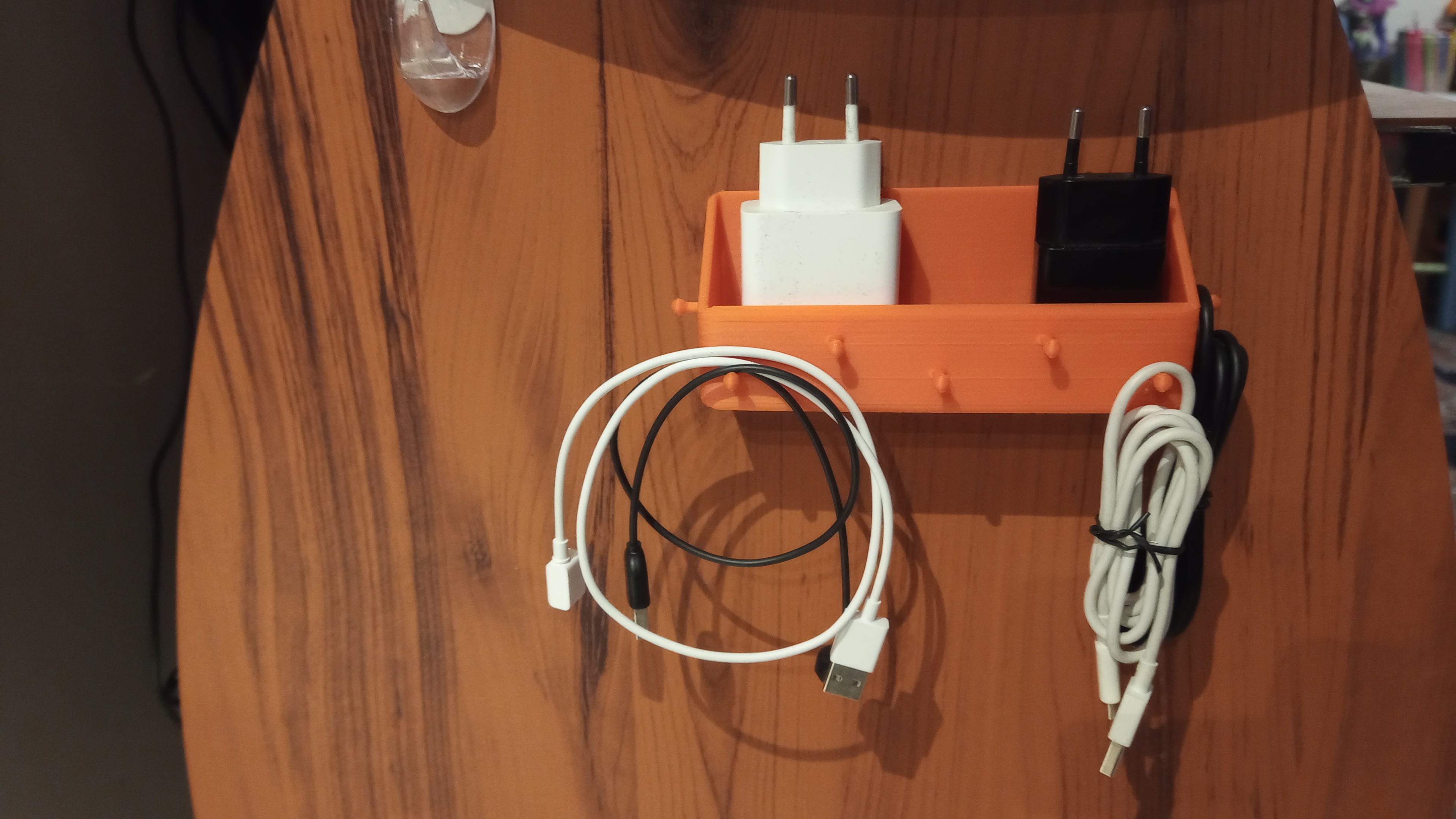 Phone chargers organizer shelf