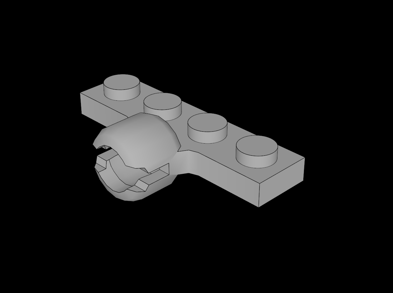 Lego Compatible (3183a.dat) Plate  1 x  4 with Towball Socket Long with  2 Slots