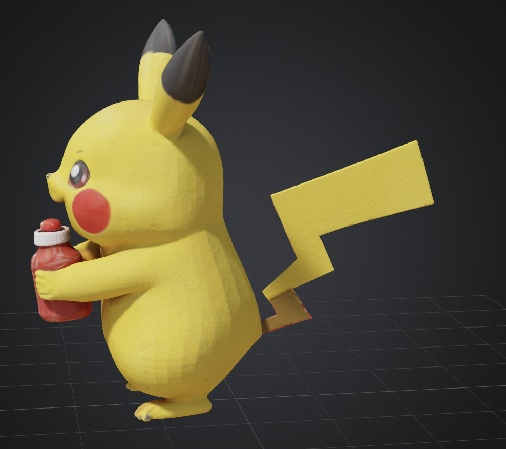 Pikachu with it's favorite food (Ketchup!!!)