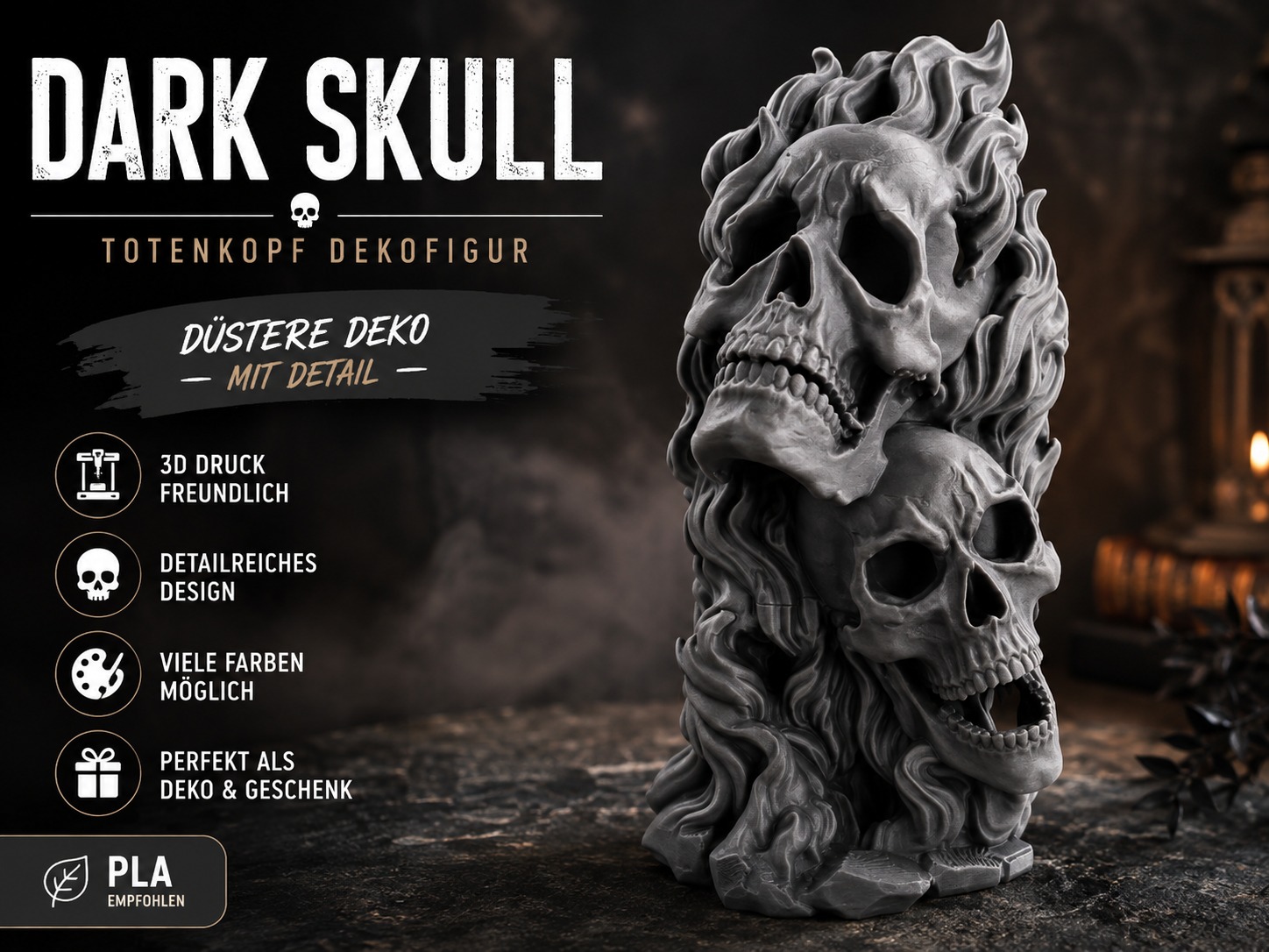 Dark Skull – Totenkopf Dekofigur