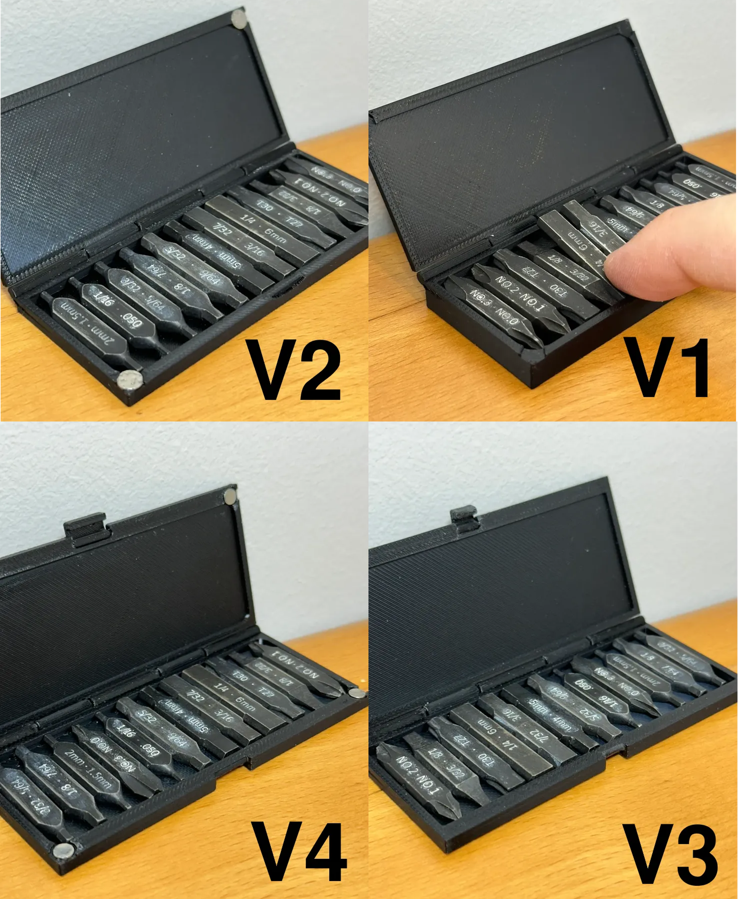Flat Bits Box- 4 versions- 12 Bits- Pine Makers