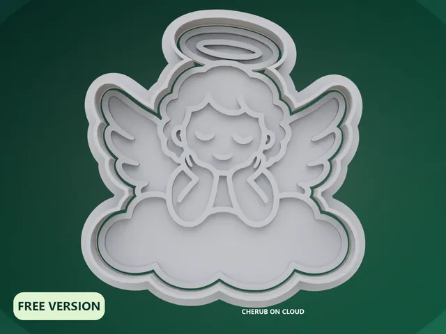 Angels Cherub on Cloud Cookie Cutter STL – 3D Print Biscuit Mold Set