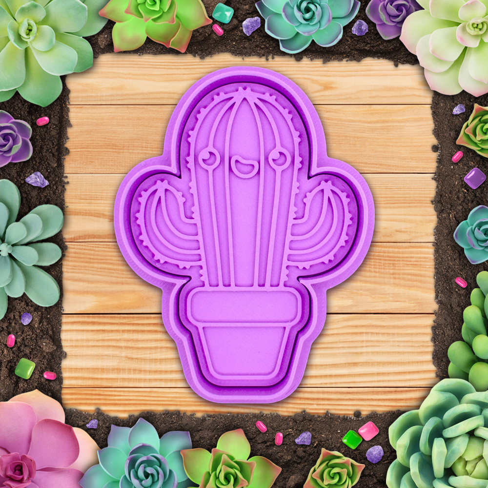 Cute Cactus cookie cutter / stamp