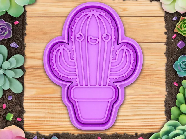 Cute Cactus cookie cutter / stamp