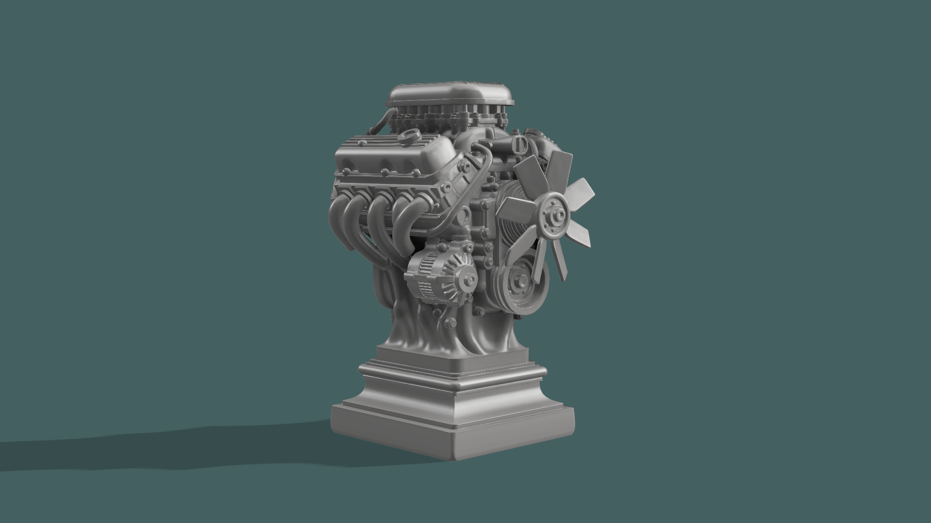 V8 Engine Statue