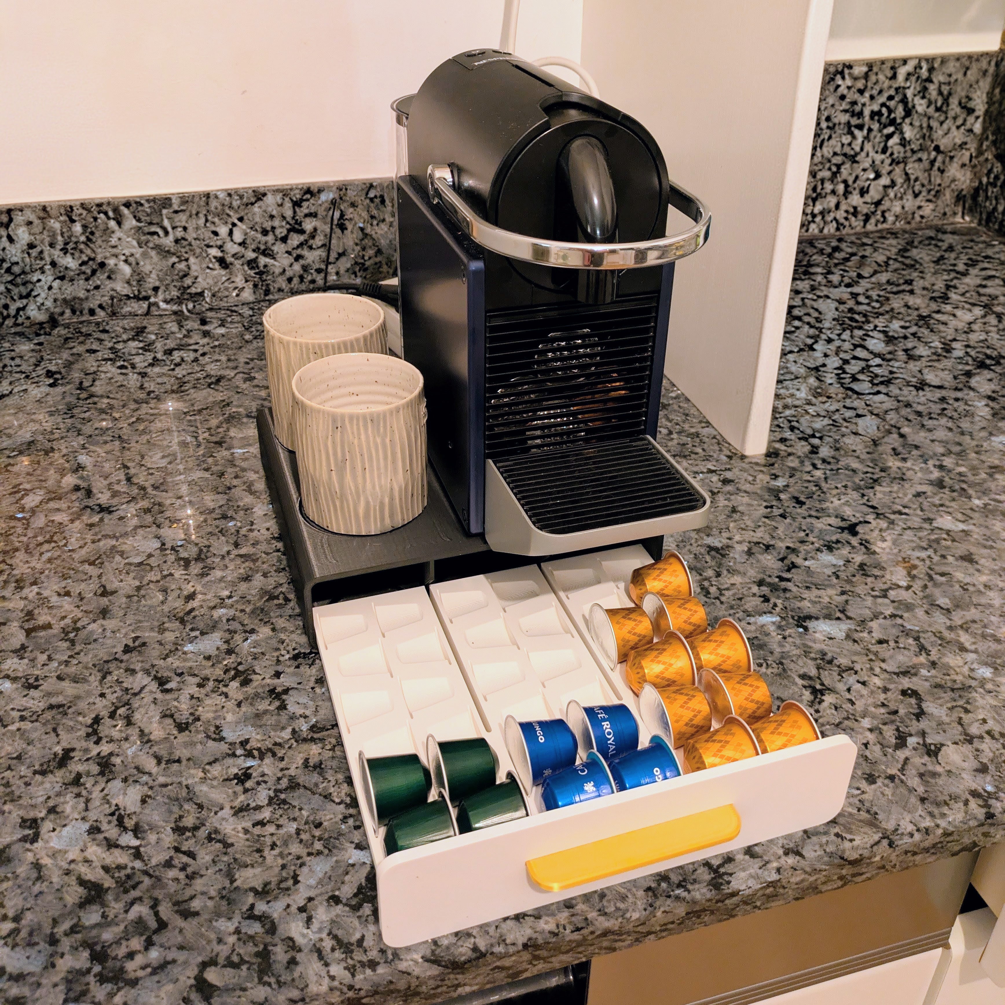 Compact Nespresso capsule drawer