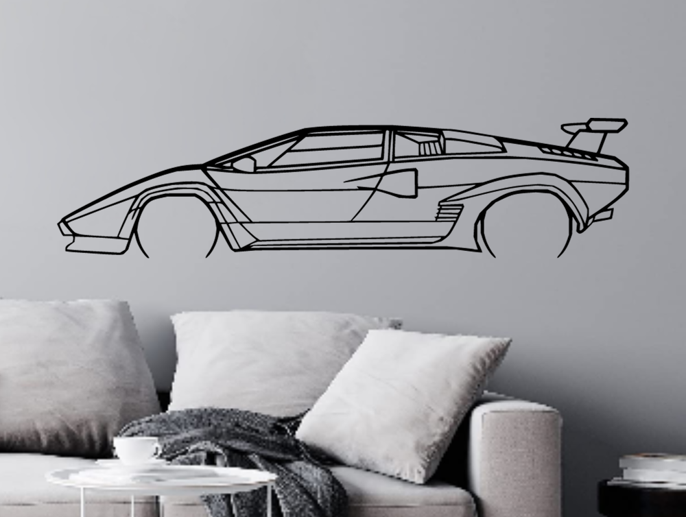 Lamborghini Countach Silhouette Wall Art