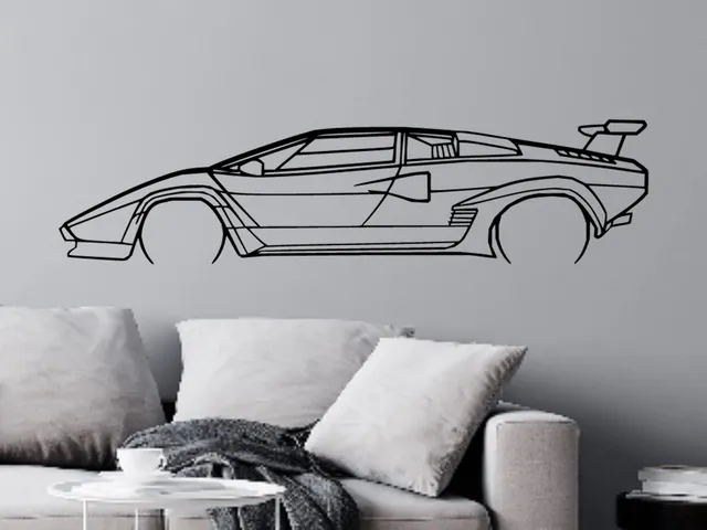 Lamborghini Countach Silhouette Wall Art