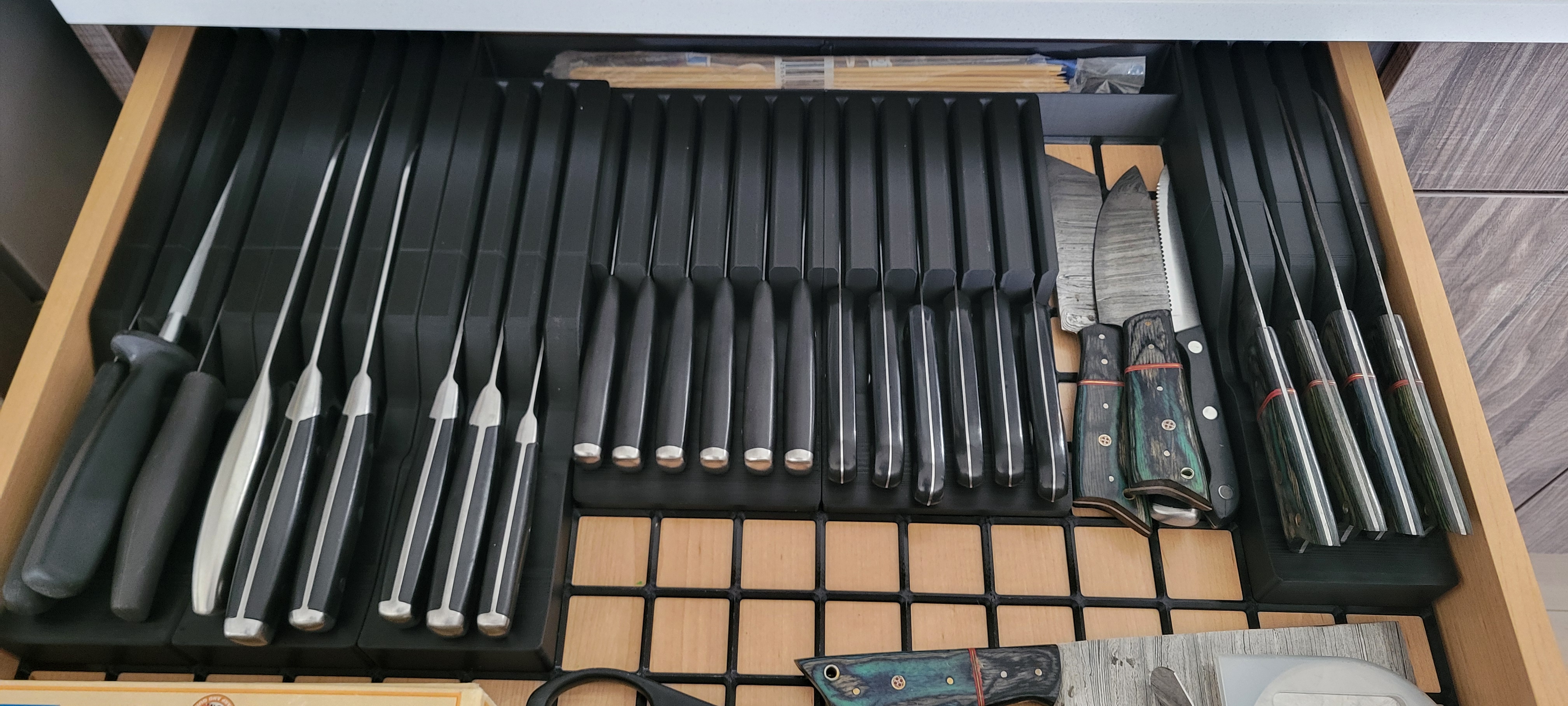 Gridfinity Knife Blocks 2 knives per column