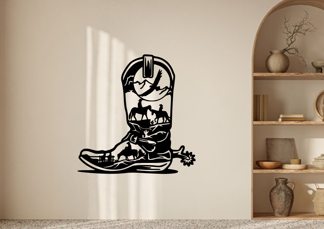 Cowboy boot wall art