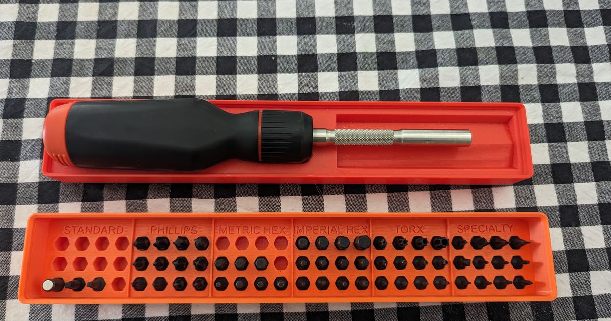 Gridfinity Bin for LTT Screwdriver bits by chaosjester Download free