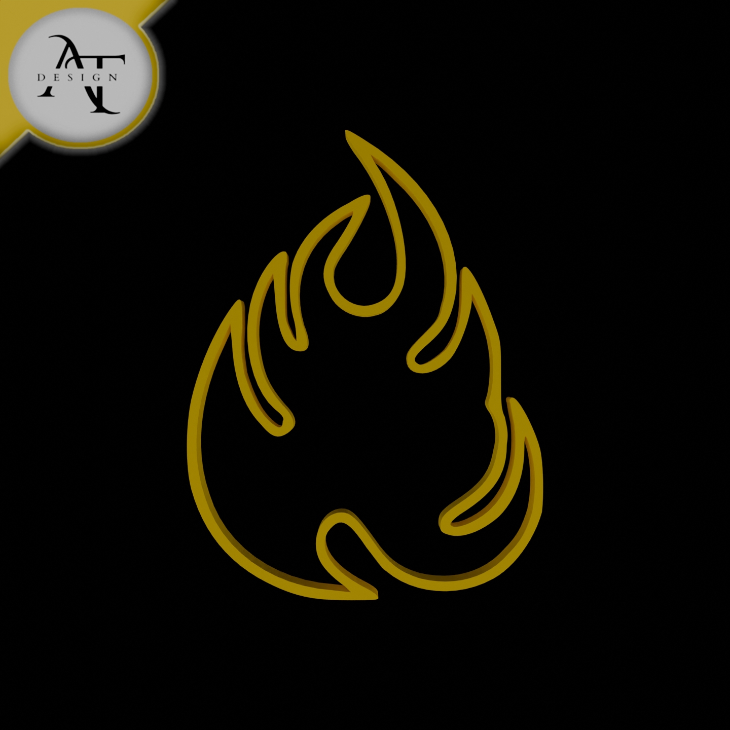 Simple Flame Symbol - 2D Art