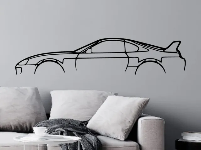 Toyota Supra Mk4 Silhouette Wall Art