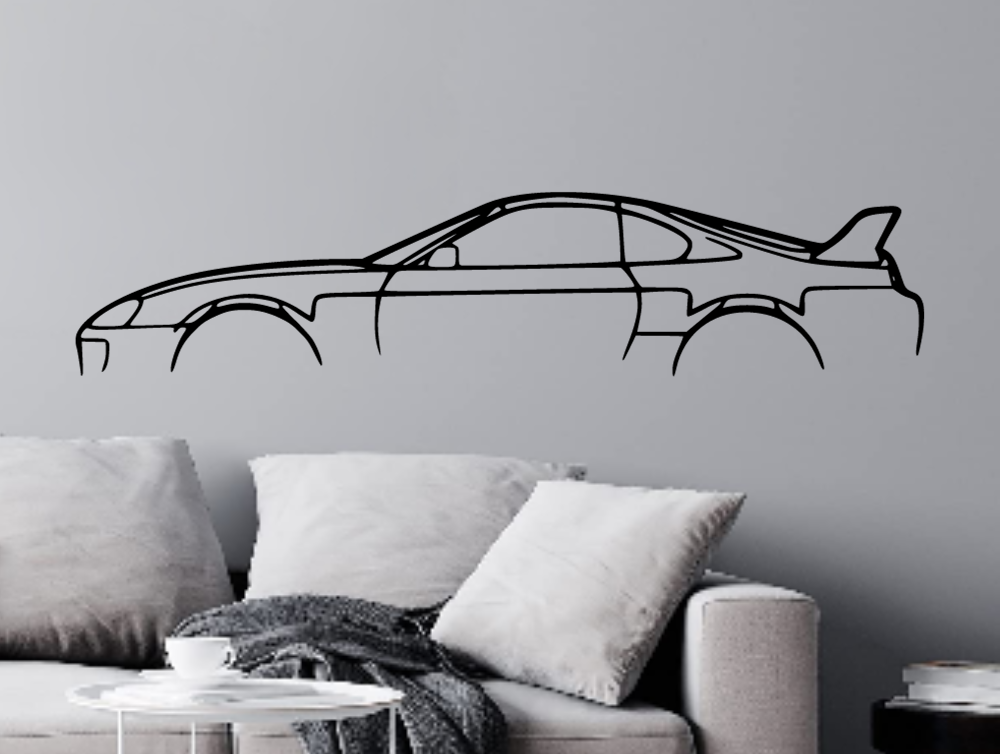 Toyota Supra Mk4 Siluet Duvar Sanatı (Sadece Plastik Aparattır!!!)