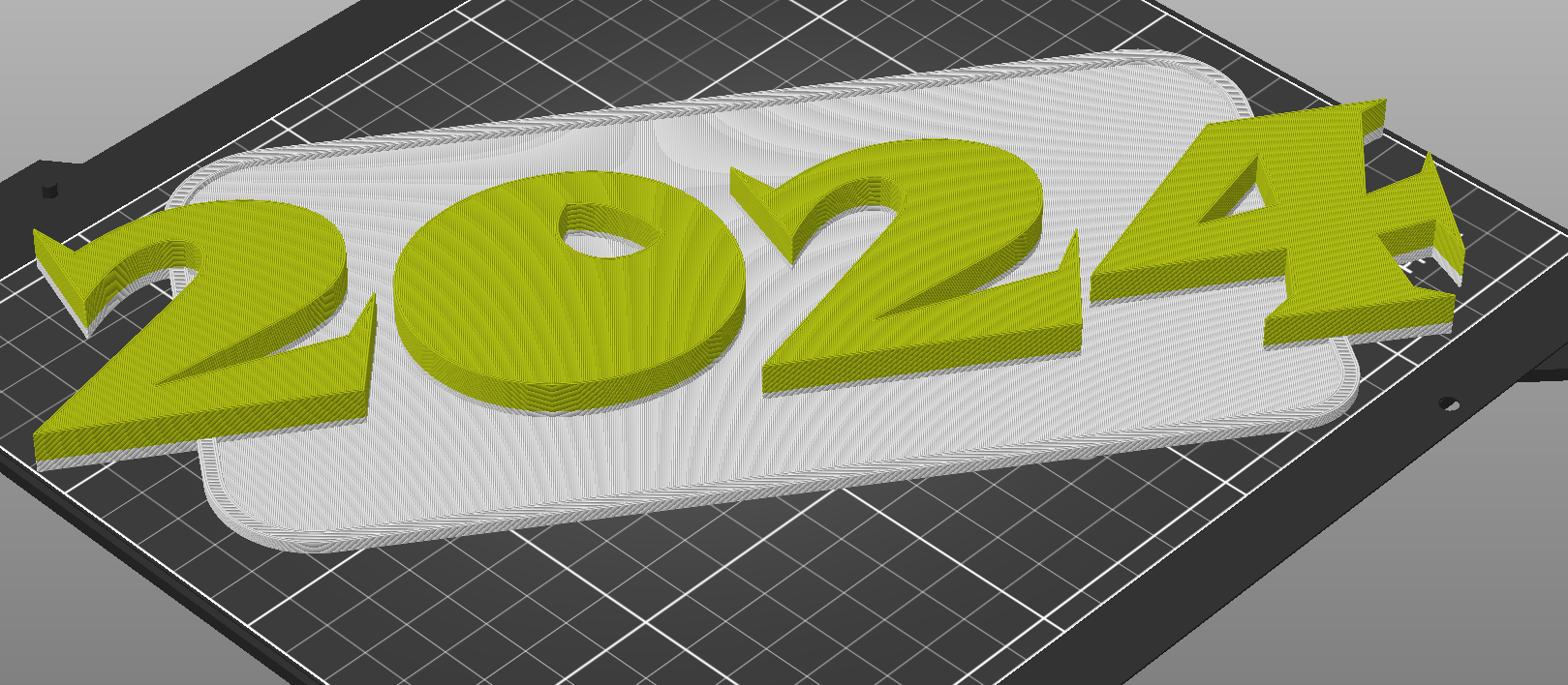 2024 Sign - two colors by Cubes | Download free STL model | Printables.com