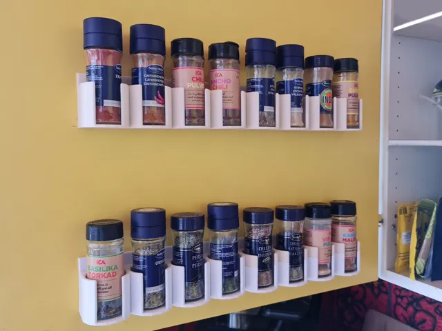 Spice rack for wall cabinet door