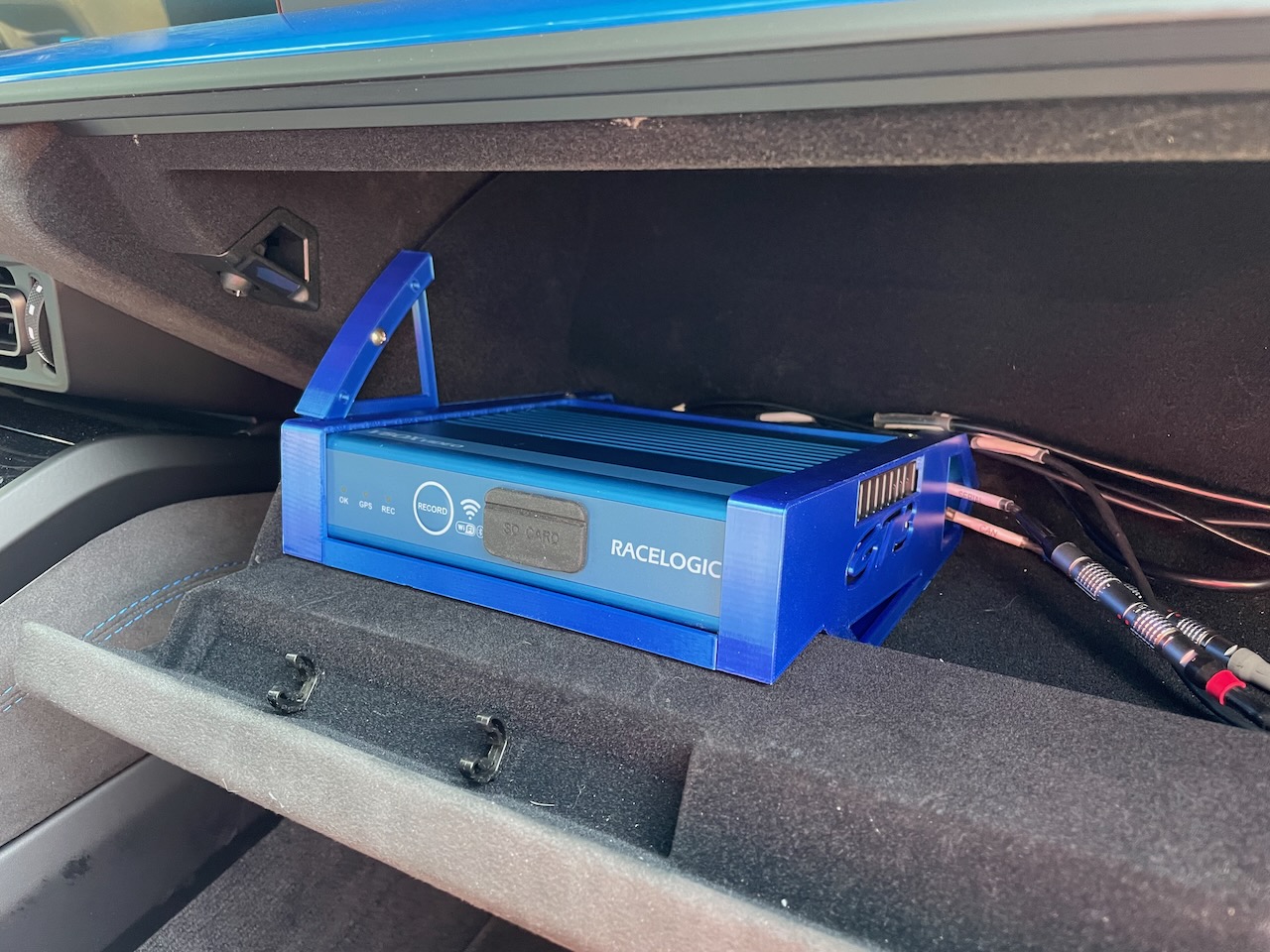 Porsche 911 992 Glovebox mount for Racelogic HD2