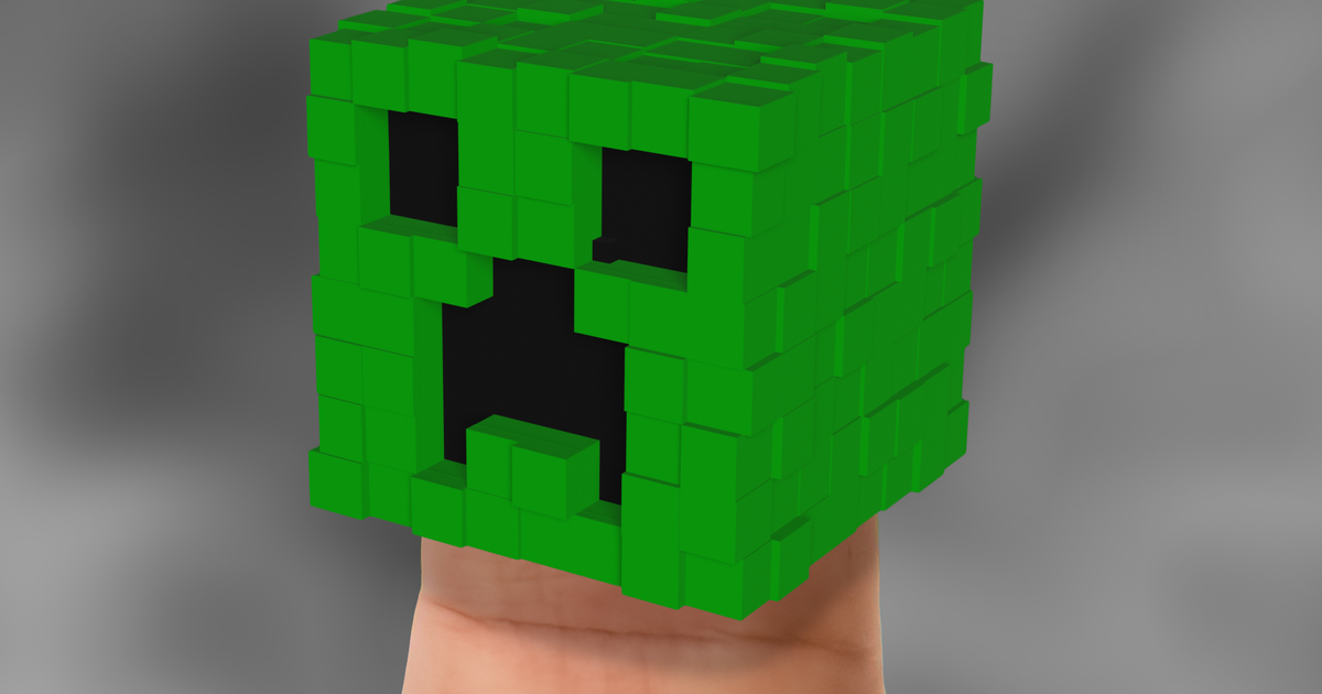 Creeper's head on the finger (Minecraft) by ERiK004 Download free STL