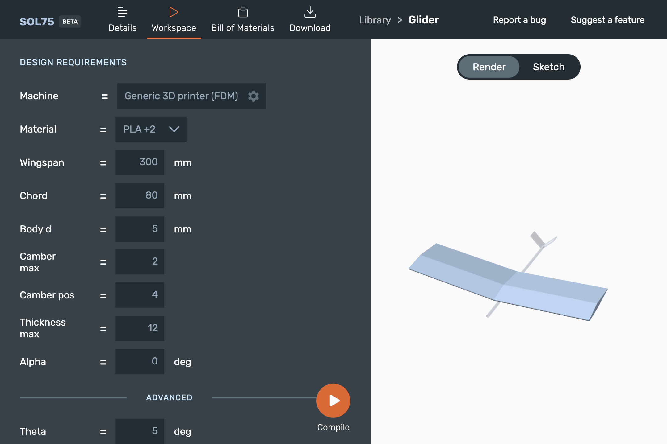 Miniatura 4 do modelo 3D Simple 3D printed glider