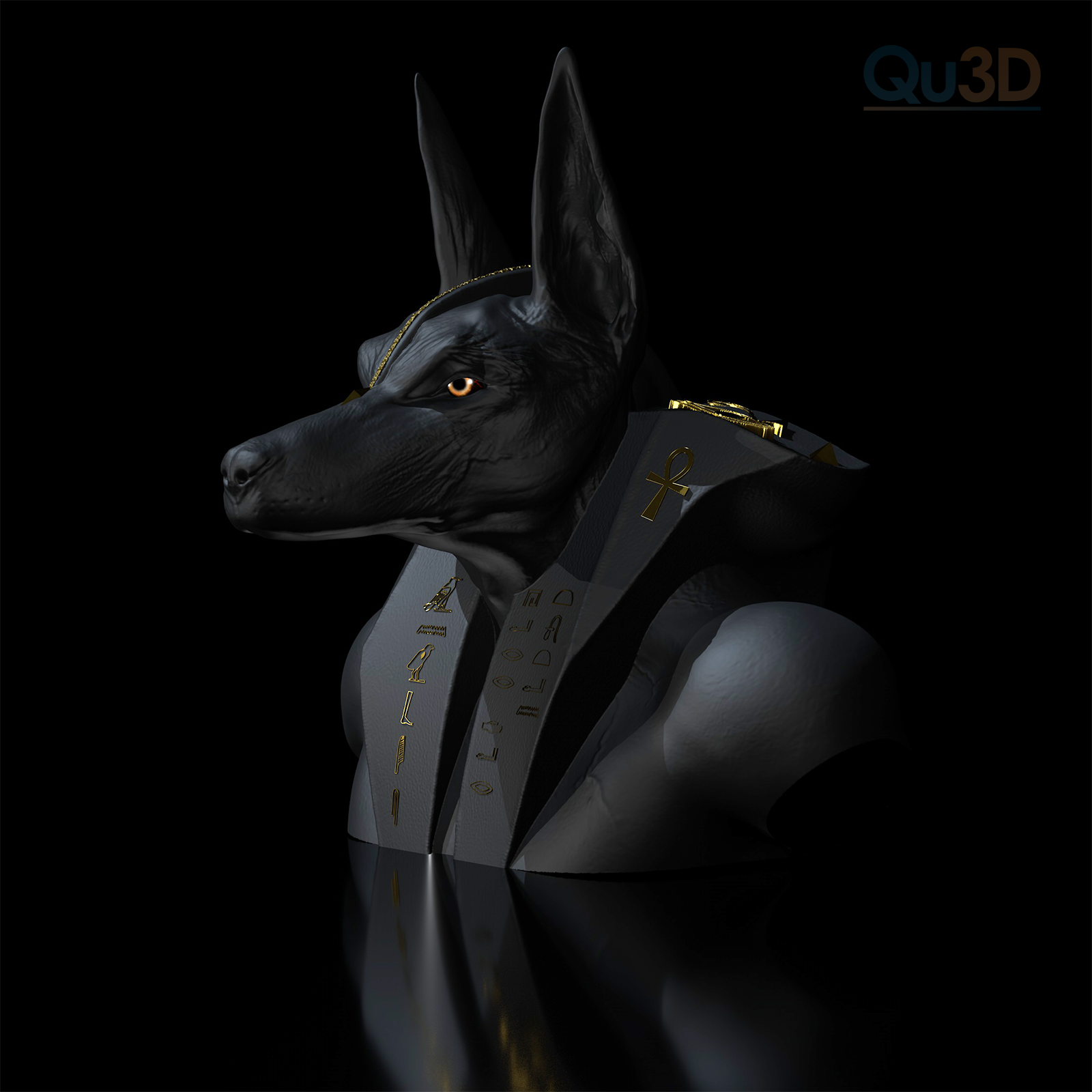 Anubis V1 Bust 3D Model File High-Polygon by Qu3D 3D-Design Art ...
