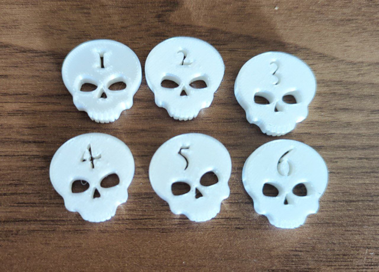 One Page Rules Skull Objective Tokens