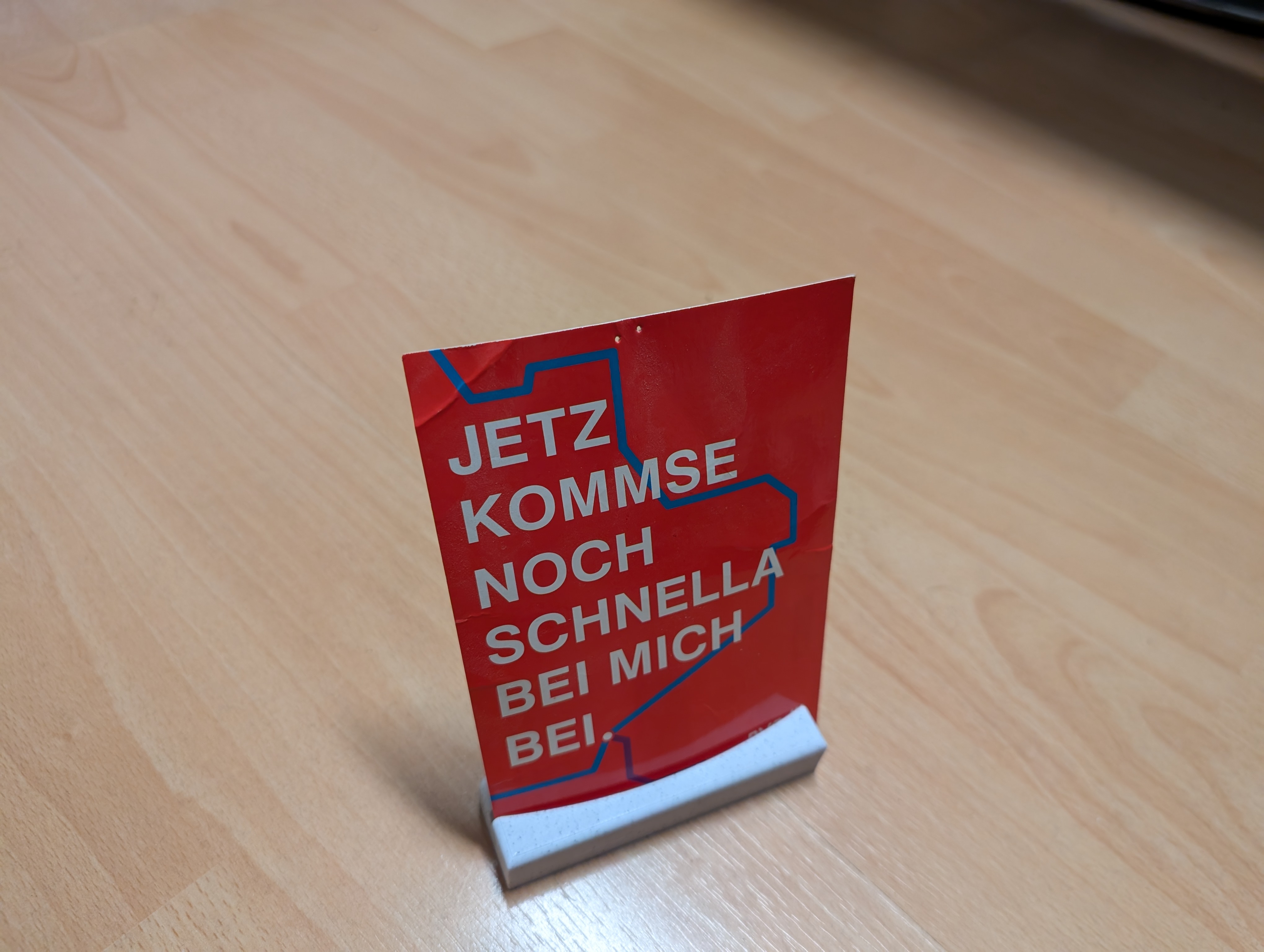 Tabletop paper sign / postcard holder