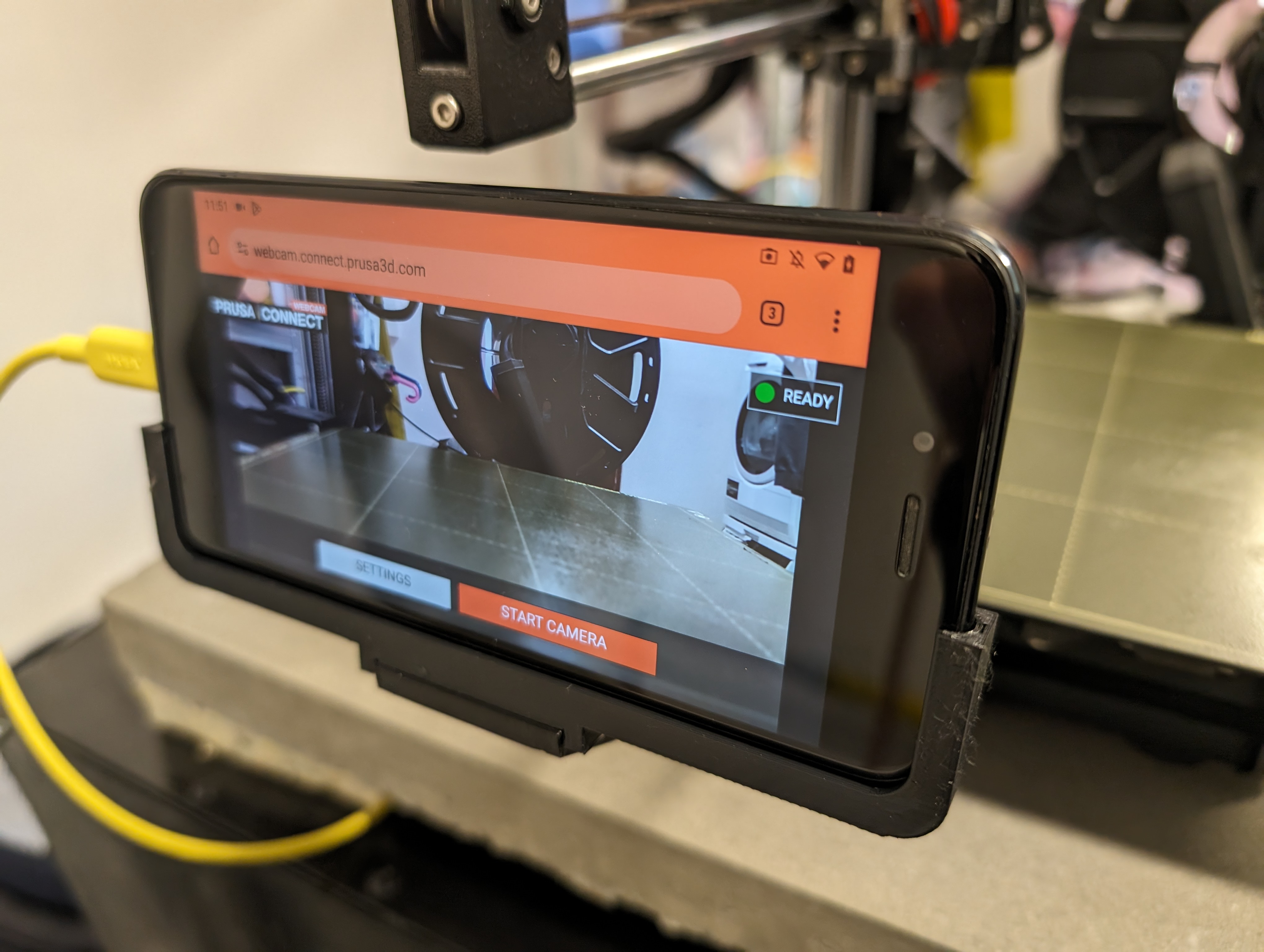 Xiaomi Mi A1 phone holder for Prusa Mini 3D model thumbnail
