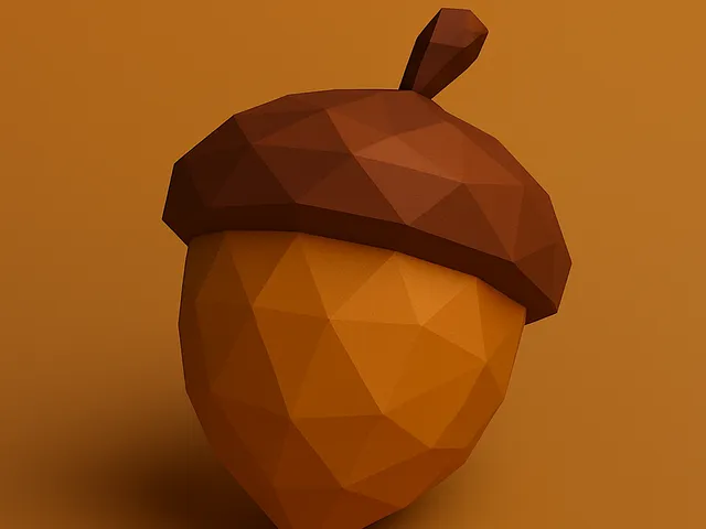 Low Poly Thanksgiving Acorn 3D Model
