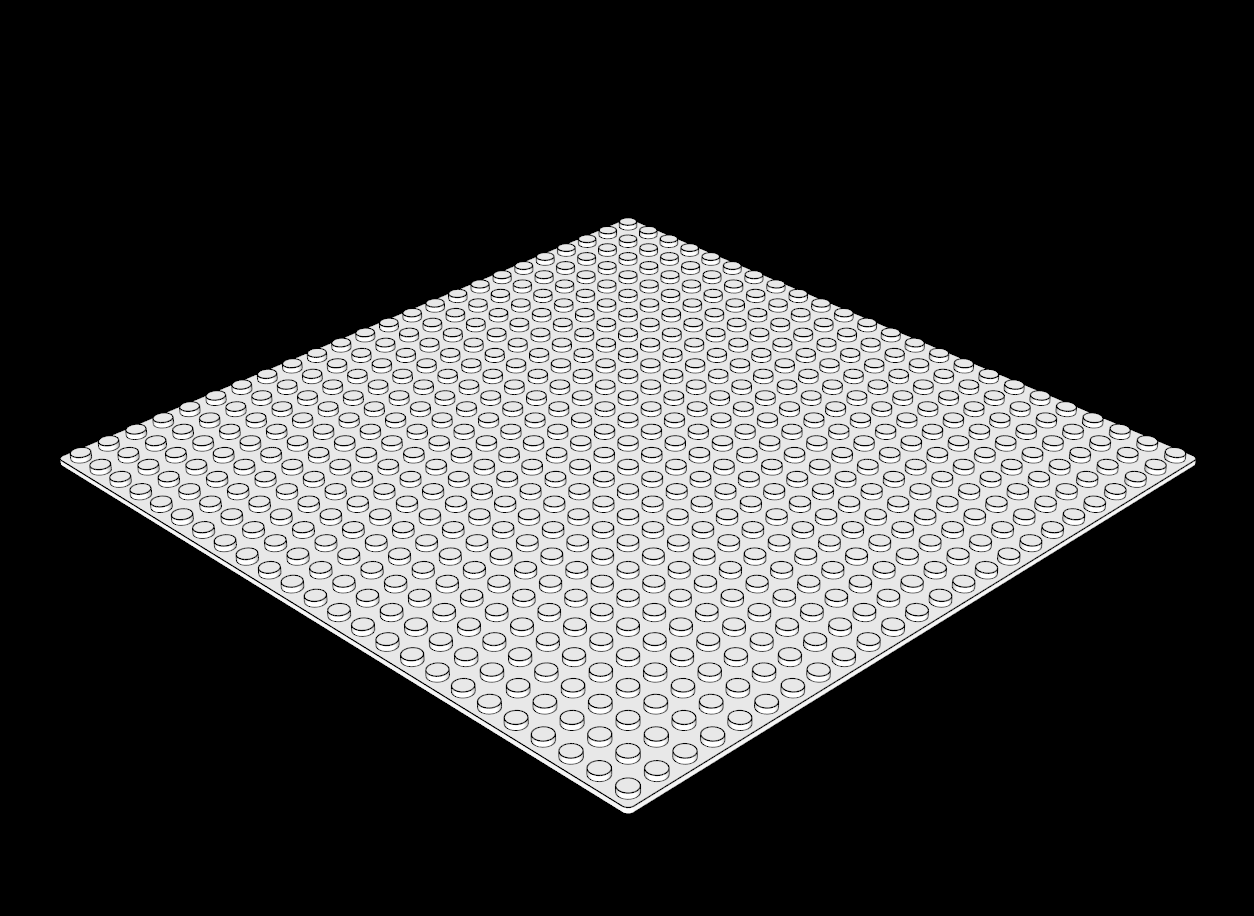 Lego Compatible (367a.dat) Baseplate 24 x 24