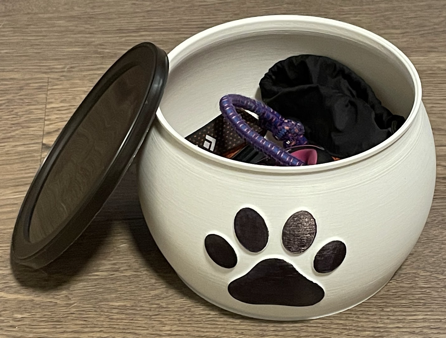 Coffee Can Lid Container with Optional Paw Print