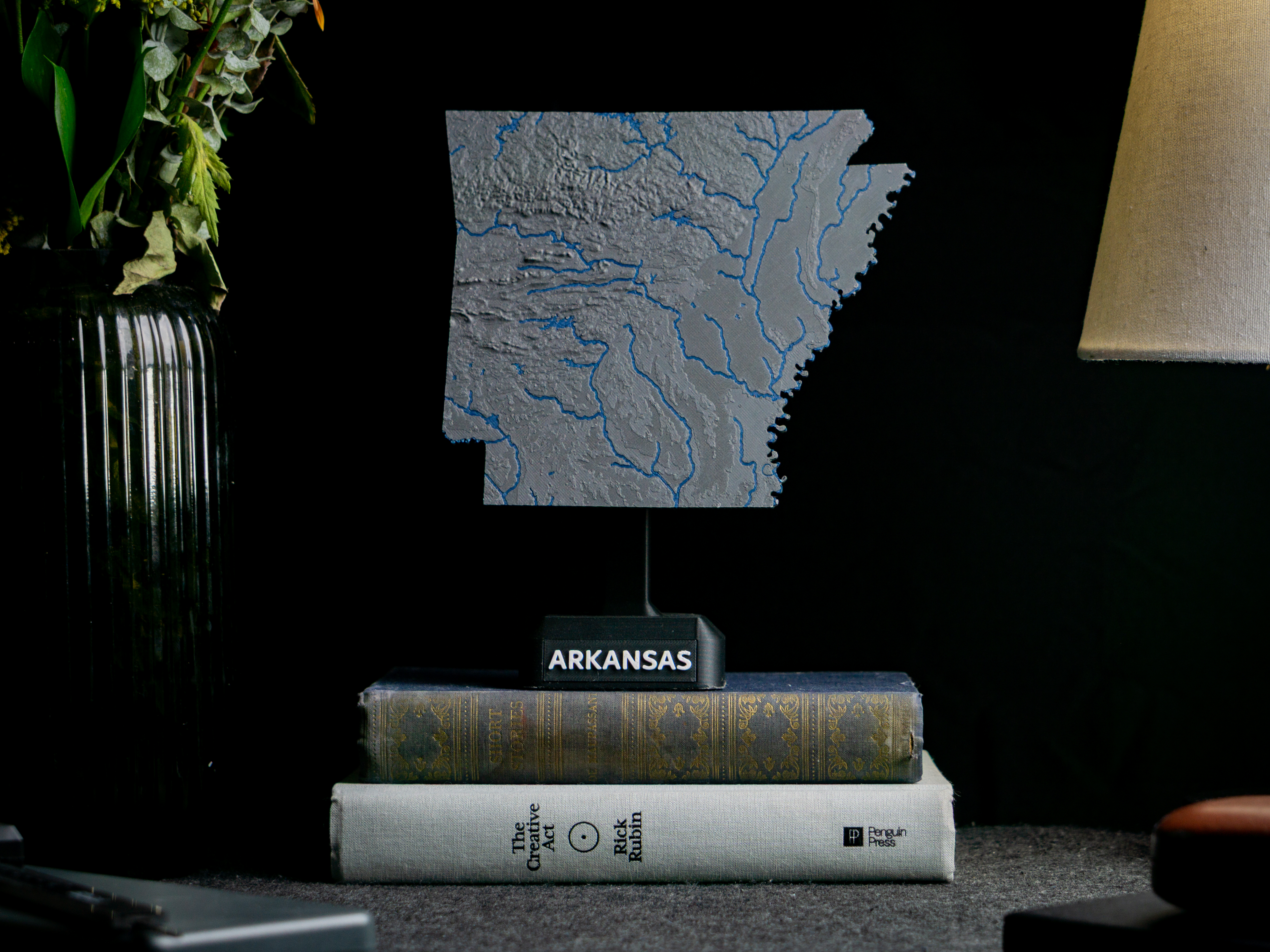 Arkansas, USA (AR) Topographic Map with Rivers