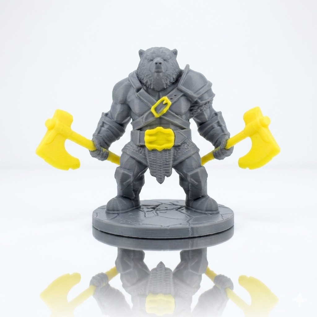 Armored Bear Berserker with Dual Axes